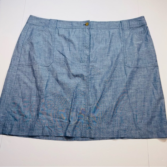 Talbots Dresses & Skirts - Talbots Blue Chambray Mini Skirt Pockets Women’s Plus Approx 24W Preppy Summer